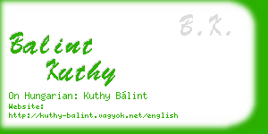 balint kuthy business card